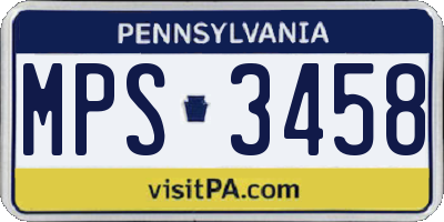 PA license plate MPS3458