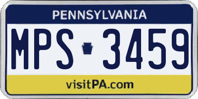 PA license plate MPS3459
