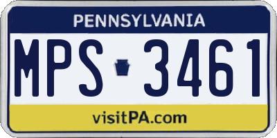 PA license plate MPS3461