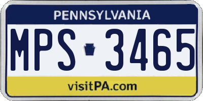 PA license plate MPS3465