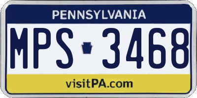 PA license plate MPS3468