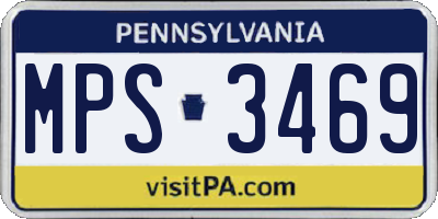 PA license plate MPS3469