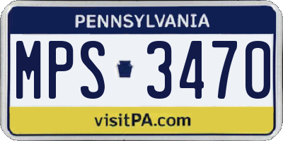 PA license plate MPS3470