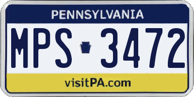 PA license plate MPS3472