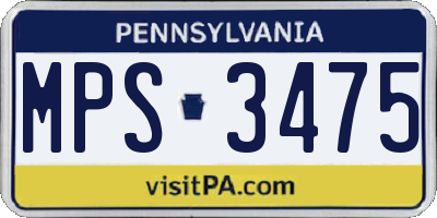 PA license plate MPS3475