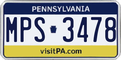 PA license plate MPS3478