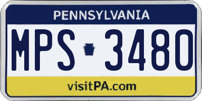 PA license plate MPS3480