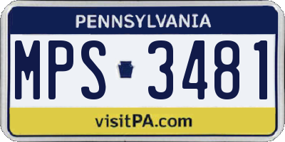 PA license plate MPS3481