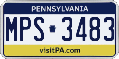 PA license plate MPS3483