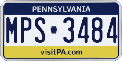PA license plate MPS3484