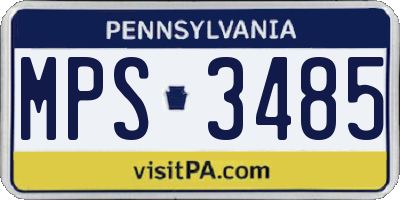 PA license plate MPS3485