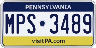 PA license plate MPS3489