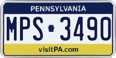 PA license plate MPS3490