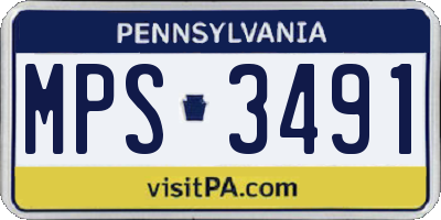 PA license plate MPS3491