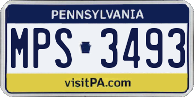 PA license plate MPS3493