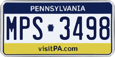 PA license plate MPS3498