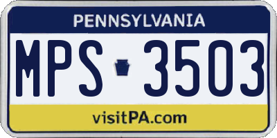 PA license plate MPS3503