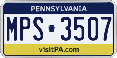 PA license plate MPS3507