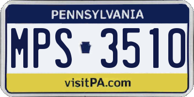PA license plate MPS3510