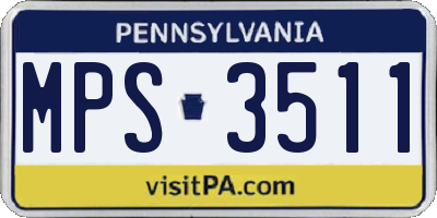 PA license plate MPS3511