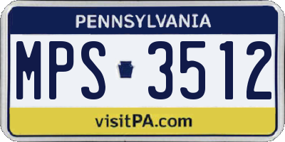 PA license plate MPS3512