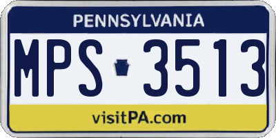 PA license plate MPS3513