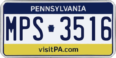 PA license plate MPS3516