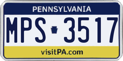 PA license plate MPS3517