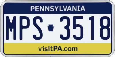 PA license plate MPS3518