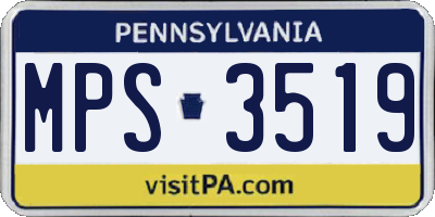 PA license plate MPS3519