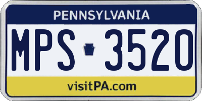 PA license plate MPS3520