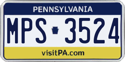 PA license plate MPS3524
