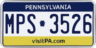 PA license plate MPS3526