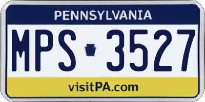 PA license plate MPS3527
