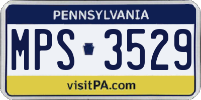 PA license plate MPS3529