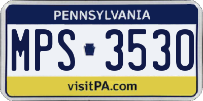 PA license plate MPS3530