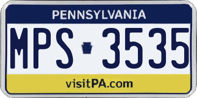 PA license plate MPS3535