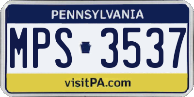 PA license plate MPS3537