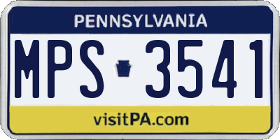 PA license plate MPS3541