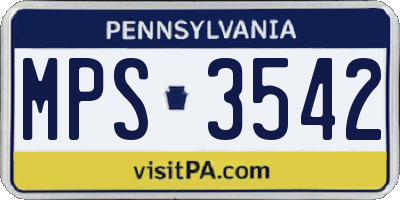 PA license plate MPS3542