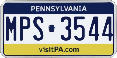 PA license plate MPS3544