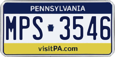 PA license plate MPS3546