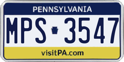 PA license plate MPS3547
