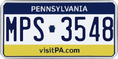 PA license plate MPS3548