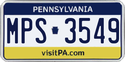 PA license plate MPS3549