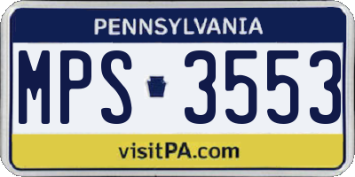 PA license plate MPS3553