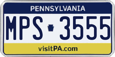 PA license plate MPS3555