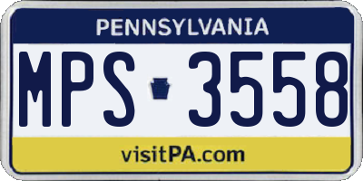 PA license plate MPS3558