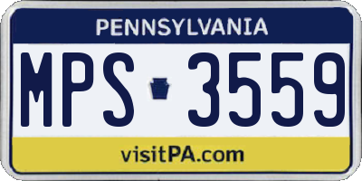 PA license plate MPS3559