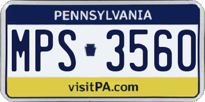 PA license plate MPS3560